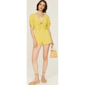 Louna Mustard Tie Romper